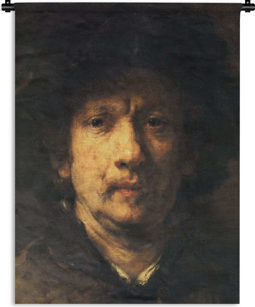 MuchoWow Wandteppich Wandbehang Selbstbildnis - Rembrandt van Rijn 150x200 cm Tapisserie Dekoration Wandtuch - Wandaufhängung - Moderner