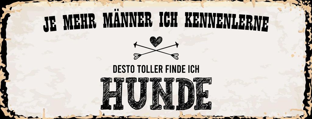 vianmo Blechschild 10x27 cm Je mehr Männer desto Toller Hunde