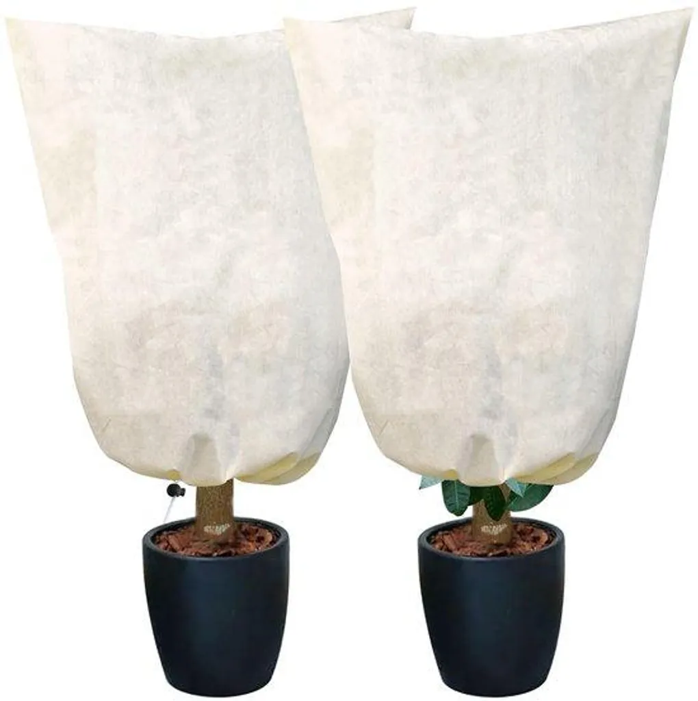 Lot de 2 housses de protection anti-gel pour plantes en pot 80x100 beige