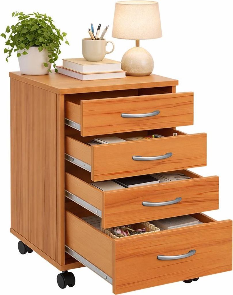 Rollcontainer Kernbuche Nachtschrank Büroschrank #1942 Produktbild 
