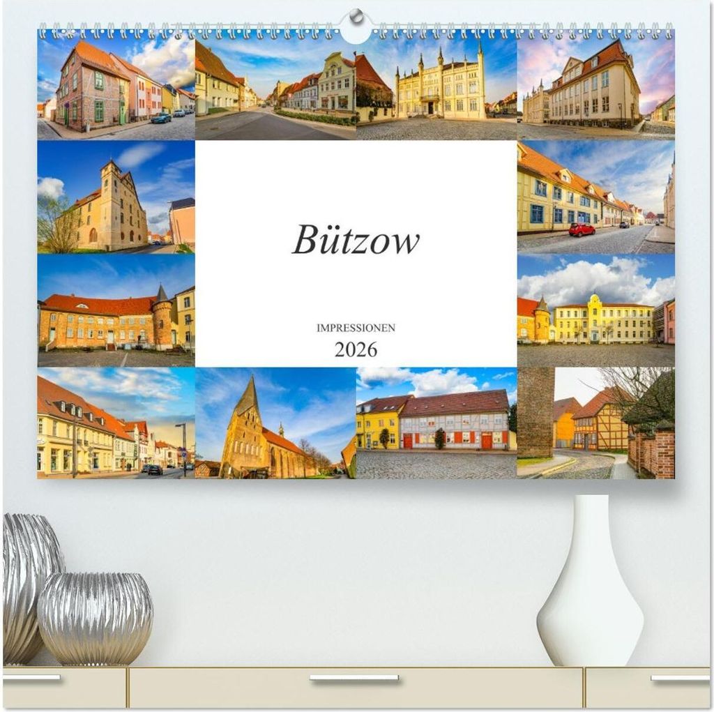 Bützow Impressionen (hochwertiger Premium Wandkalender 2026 DIN A2 quer), Kunstdruck in Hochglanz