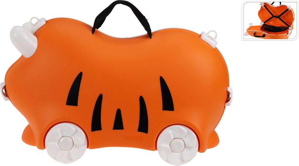 Kinder Reisekoffer Handgepäck Tier-Design Koffer mit Sitzfunktion 18L Hartschale für Babys & Kleinkinder KinderTrolley für Reisen (52 x 21 x 32 cm)