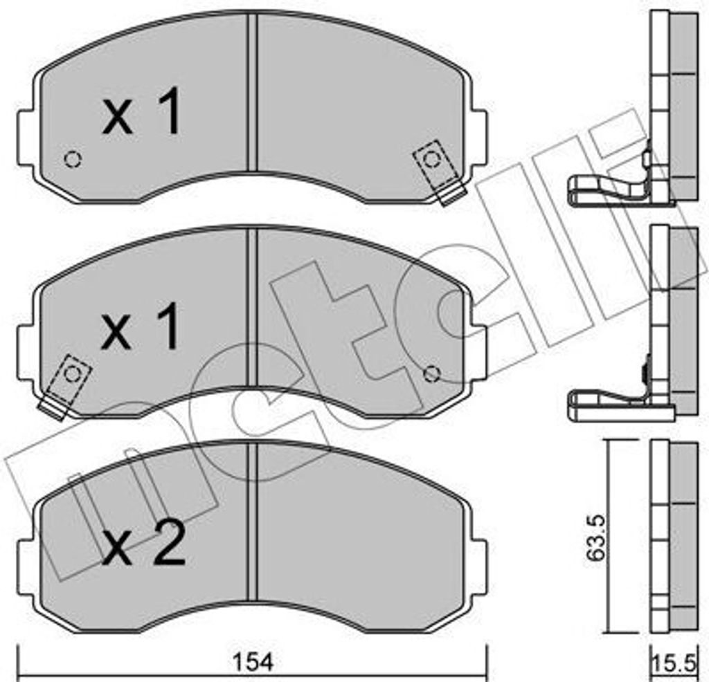 METELLI Bremsbeläge Satz Vorne Bremsklötze für KIA K2500 (SD) 22-0377-0