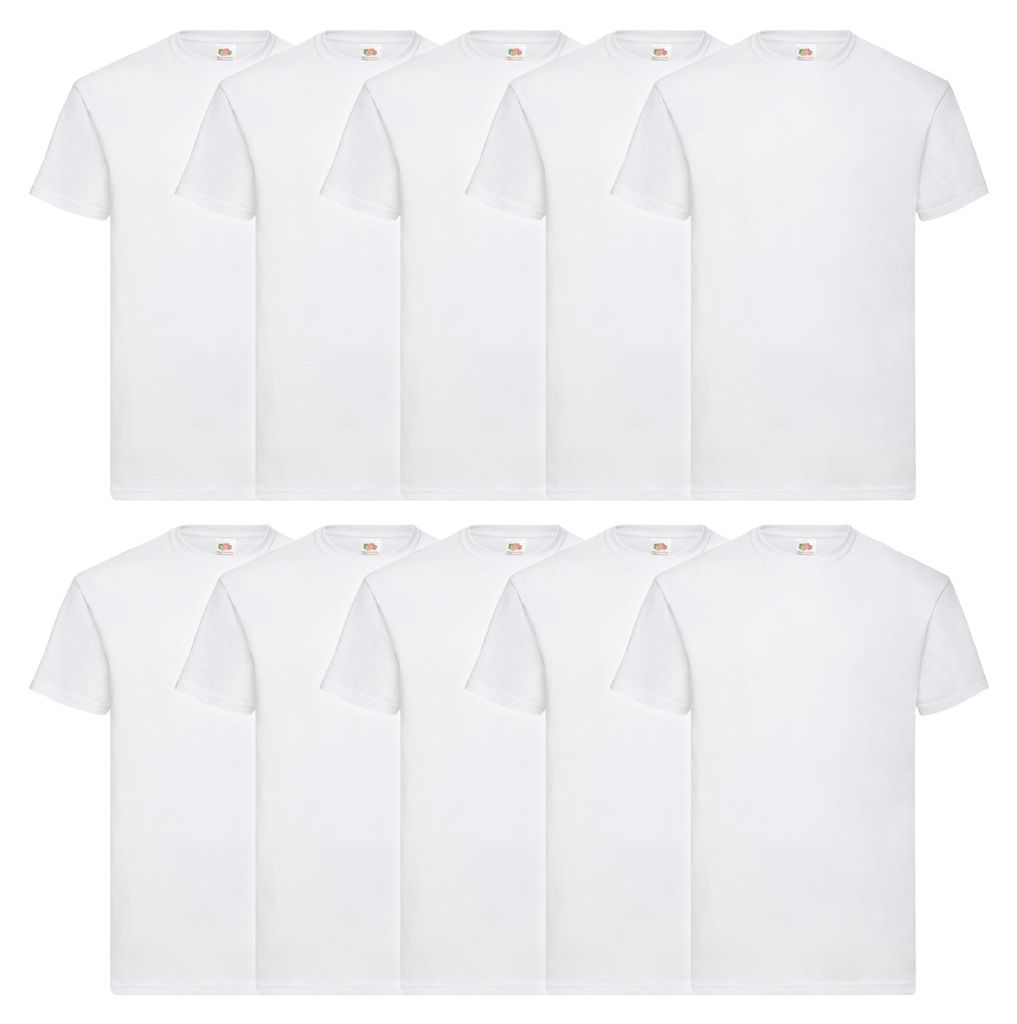 10er Pack Fruit of the Loom Valueweight T-Shirt Farbe: weiß Produktbild 
