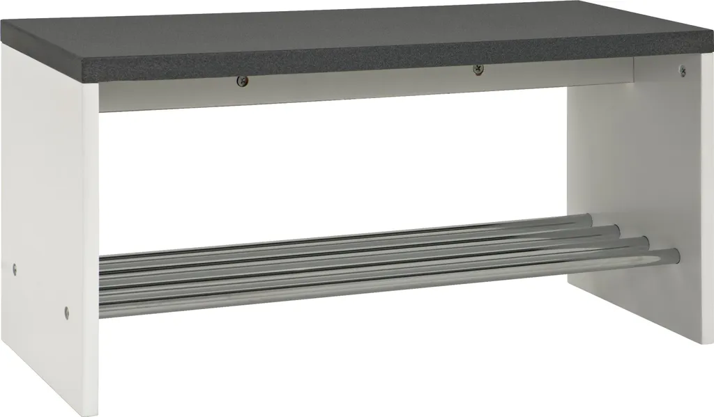 Banc de Chaussures Moderne en Métal et MDF Aspect Granit - Design HAKU