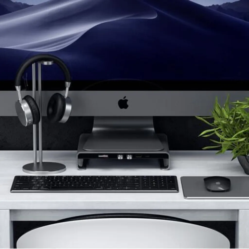 Support de moniteur avec Hub Type C Satechi Réhausseur Écran iMac Gris - 19
