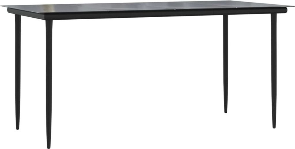 vidaXL Tavolo da pranzo da giardino nero 160x80x74 cm in Immagine del prodotto 