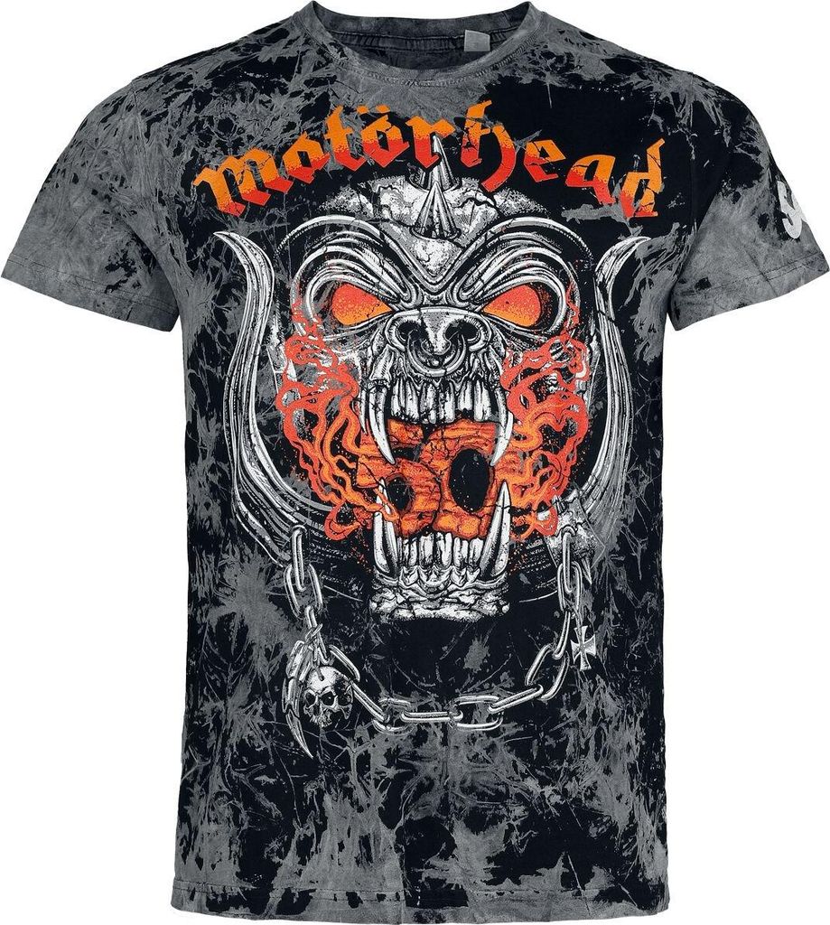 Motörhead T-Shirt Herren Flames Bull dunkelgrau Band-Merch, Bands 100% Baumwolle M