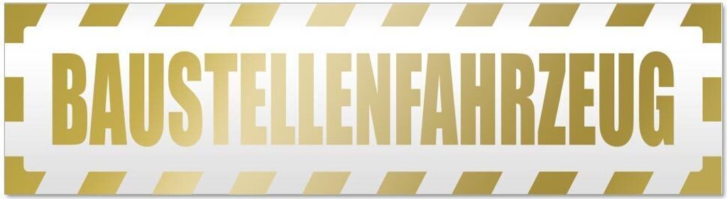 Kiwistar Baustellenfahrzeug gestreift Magnetschild Schild magnetisch - 30cm Gold - Magnetfolie für Auto PKW Kfz