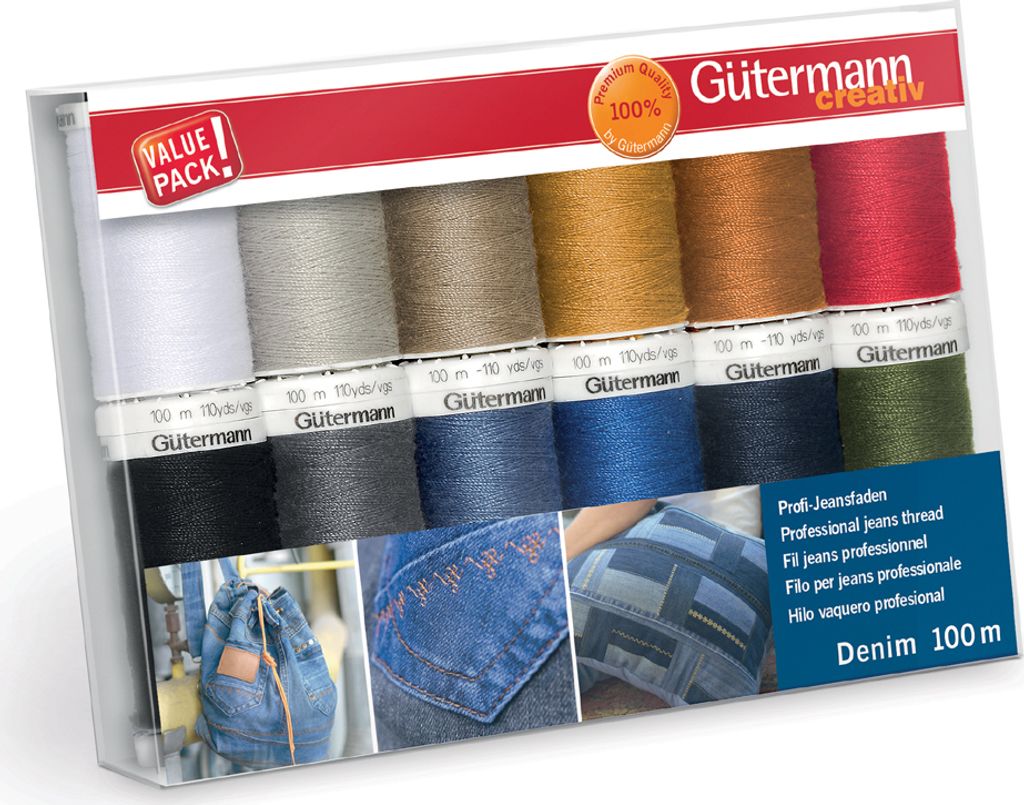 Gütermann Nähfaden-Set "Denim" 12 Spulen à 100 m
