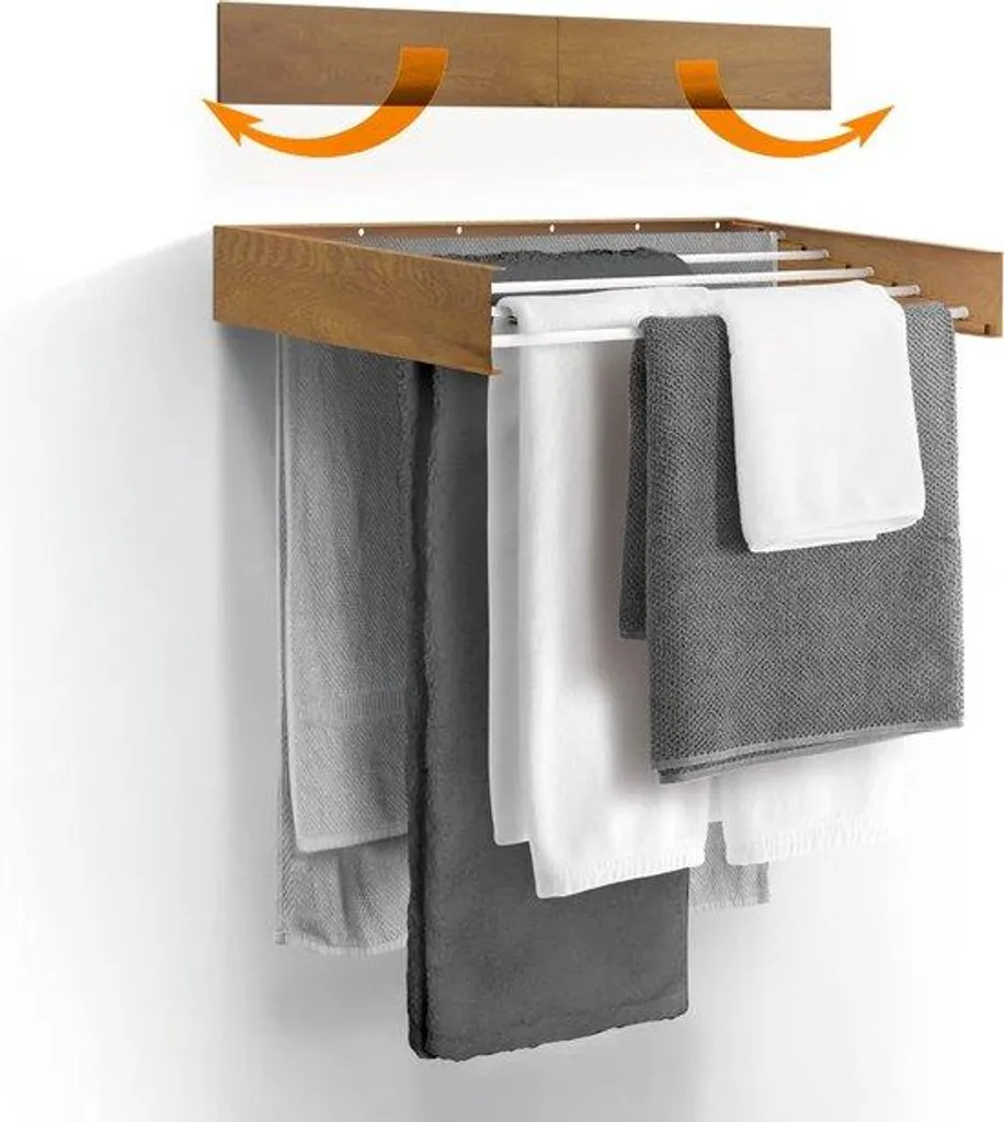 Séchoir à linge mural compact bois 70 cm : gagnez de la place immédiatement