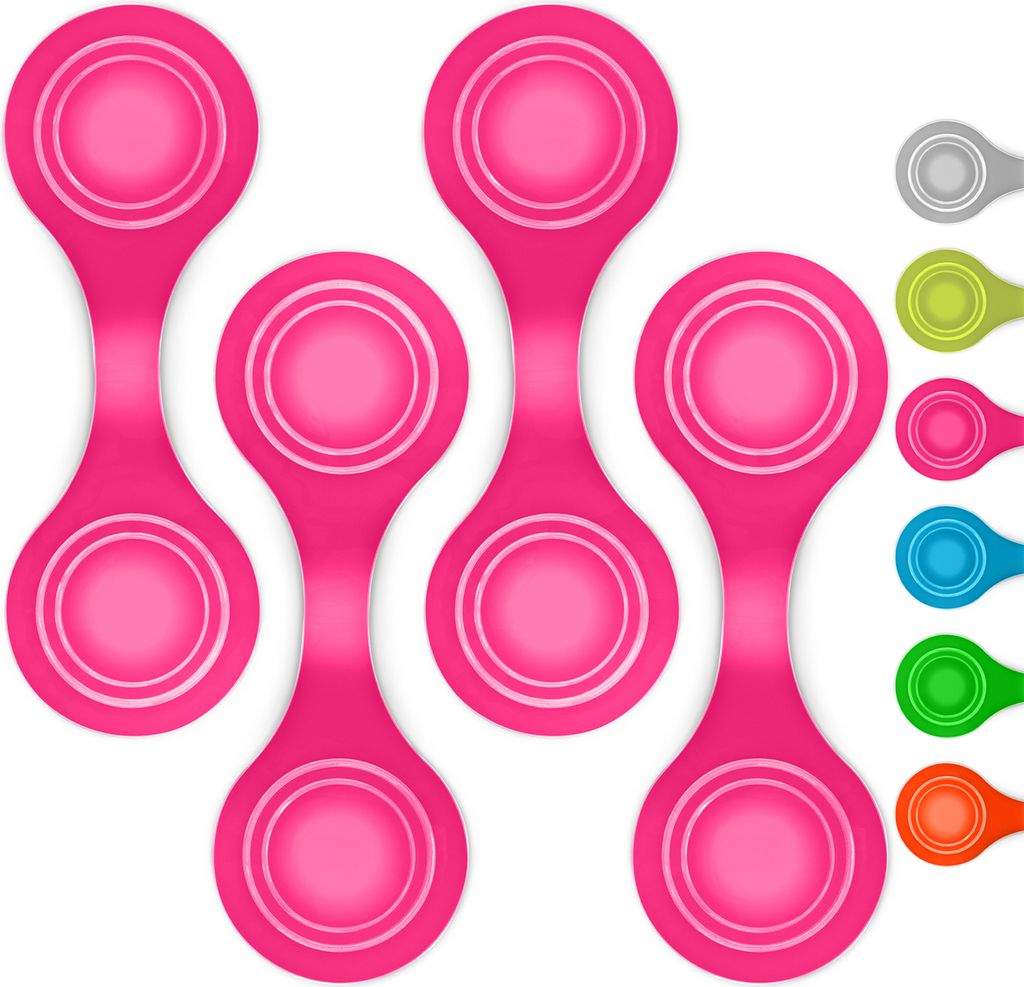 smartday Magnetische Reflektoren (4er Set) Pink - Reflektoren Clip Anhänger für Kinder, Schulranzen, Kleidung, Kinderwagen & Hunde I Reflektor, L...