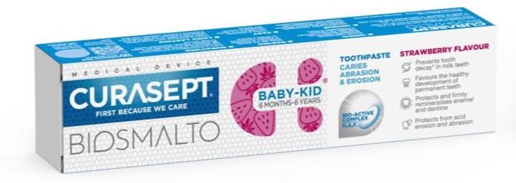 Curasept Biosmalto Zahnpasta für Babys und Kinder (75 ml) Produktbild 