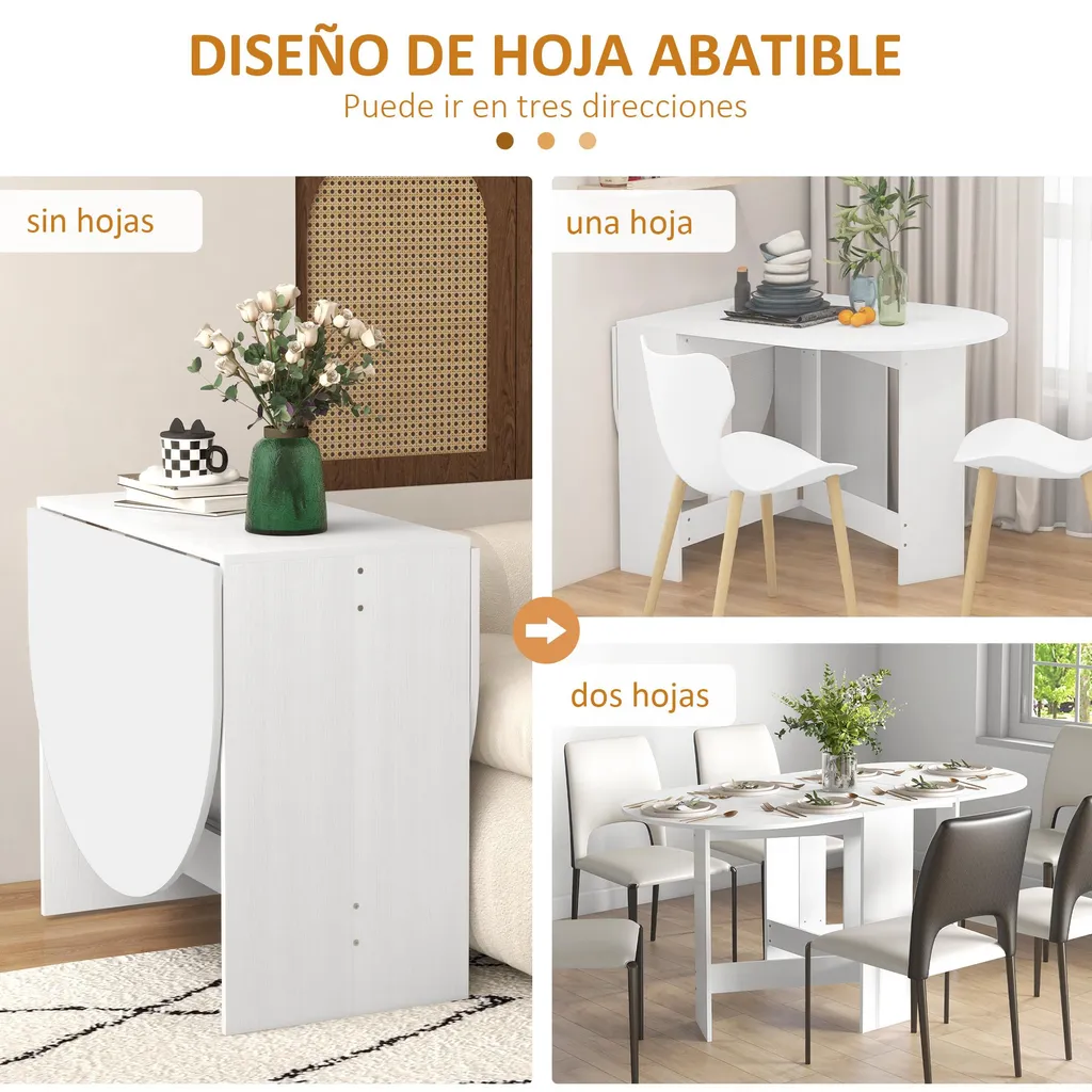 Table pliable 163cm blanche : la solution idéale pour petits salons - 3