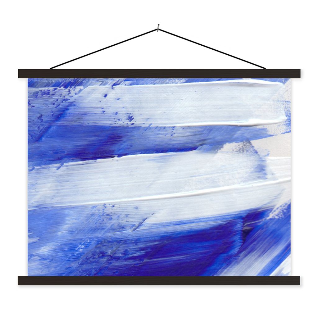 MuchoWow Textilposter Farbe - Design - Blau 40x30 cm mit schwarzem Rahmen - Dekorationen