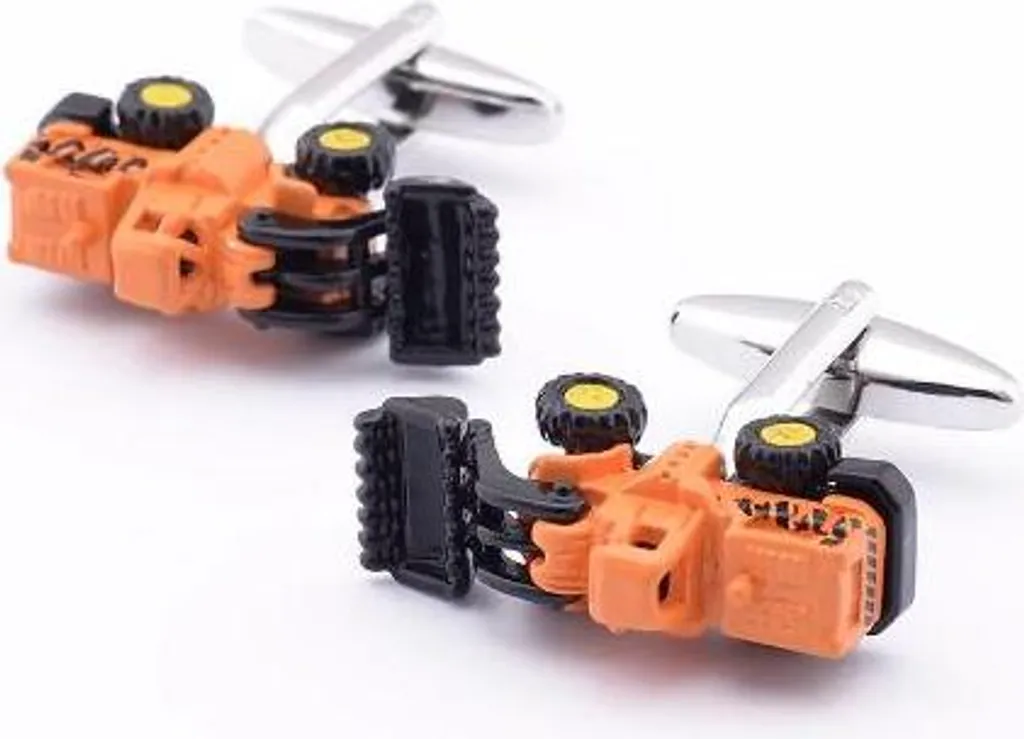 Paire de boutons de manchette style engin de chantier pelleteuse rigolote