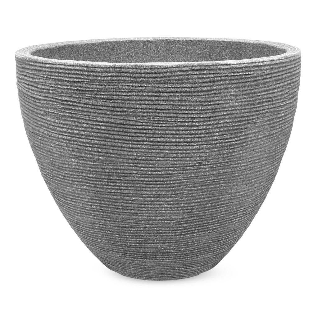 Rillentopf rund 31cm - Farbe: grau Produktbild 