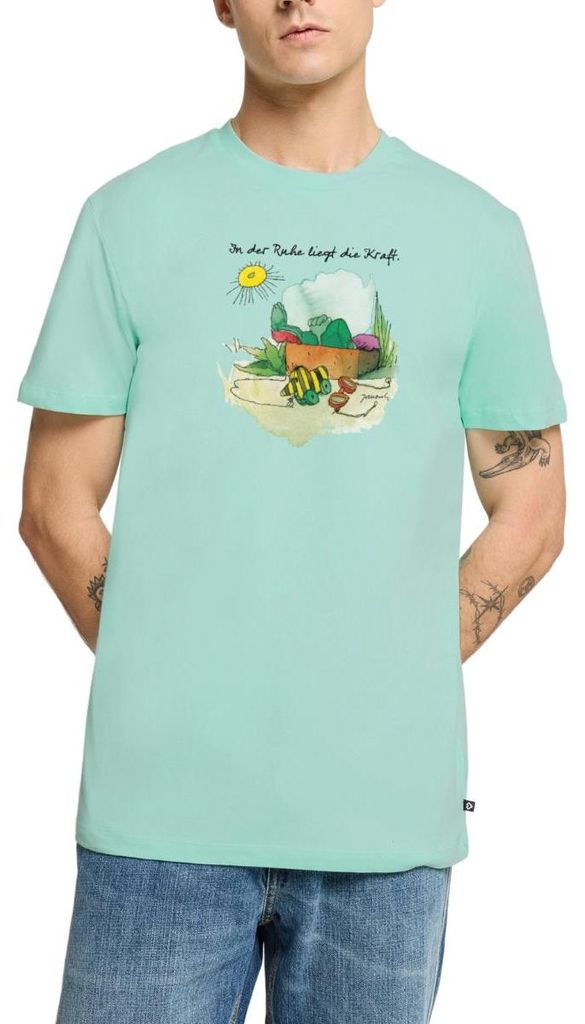 Spreadshirt Janosch Günter Kastenfrosch Tigerente Männer Premium T-Shirt, 4XL, Mint