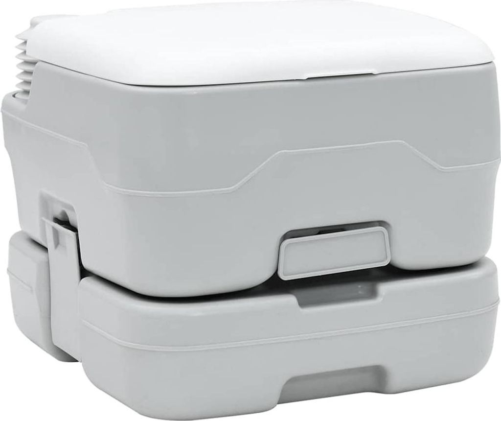 Camping-Toilette Grau und Weiß 41,5 x 36,5 x 30 cm Polyethylen