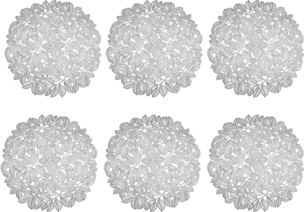 Sets de Table Argentés Design Feuille pour Décoration de Table Chic