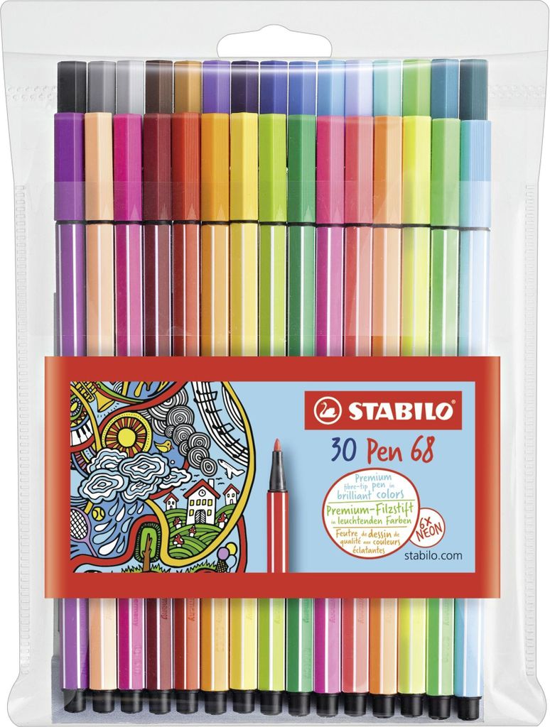 Premium-Filzstift - STABILO Pen 68 - 30er Pack - mit Produktbild 