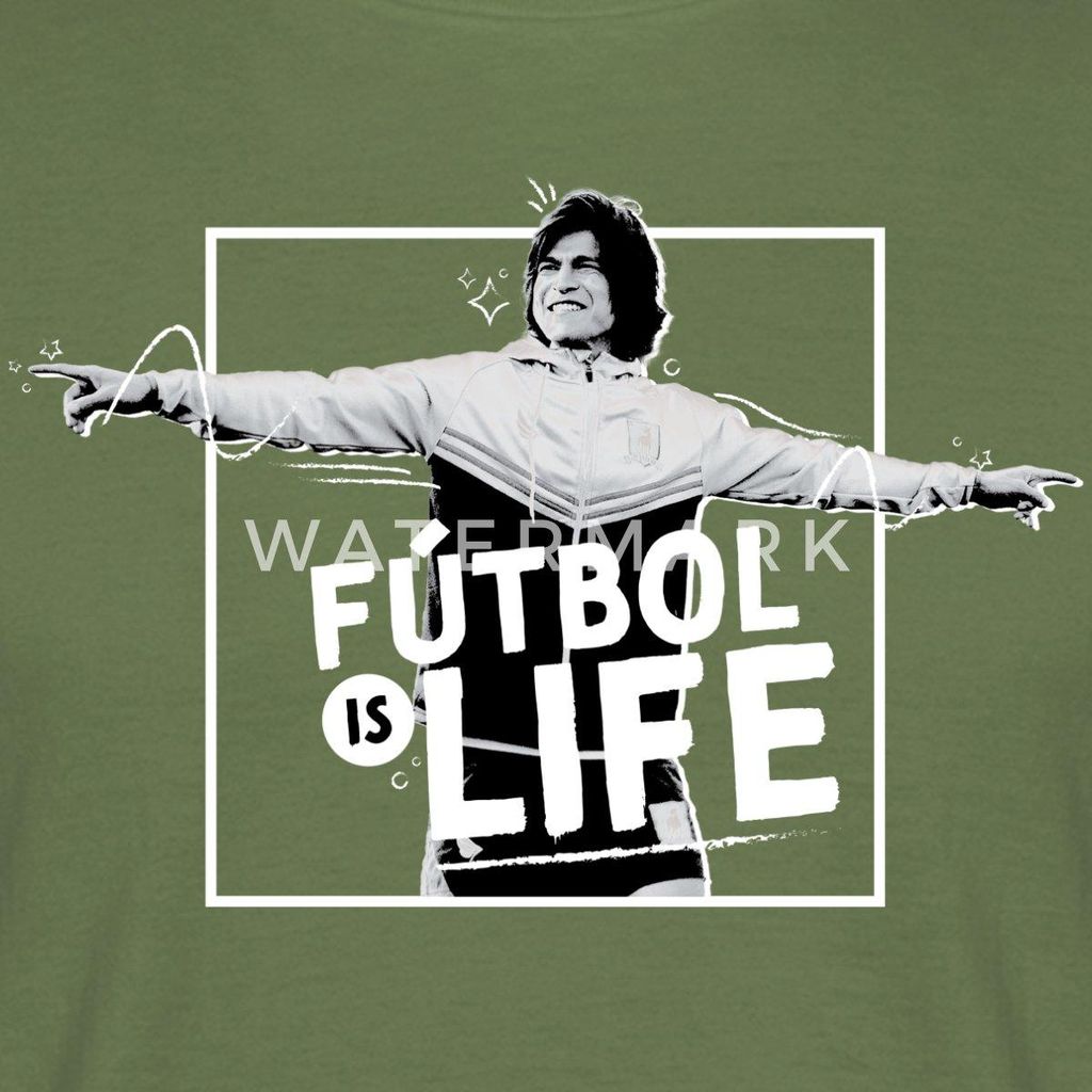 Spreadshirt Ted Lasso Dani Rojas Fútbol Is Life Männer T-Shirt, 3XL, Militärgrün