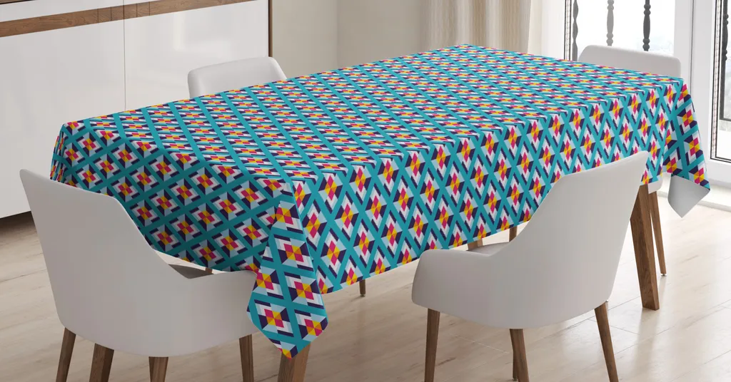 Tovaglia ABAKUHAUS Lontre Innamorate – 140x200 Cm, Rettangolare, Marigold Blu Magenta