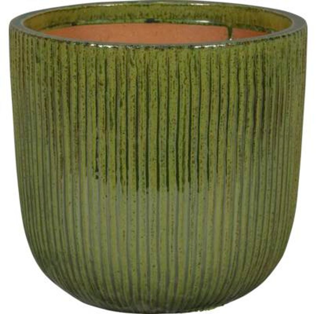 Pflanztopf FloraSelf Keramik glasiert Ø 37 cm H 36 cm grün Produktbild 