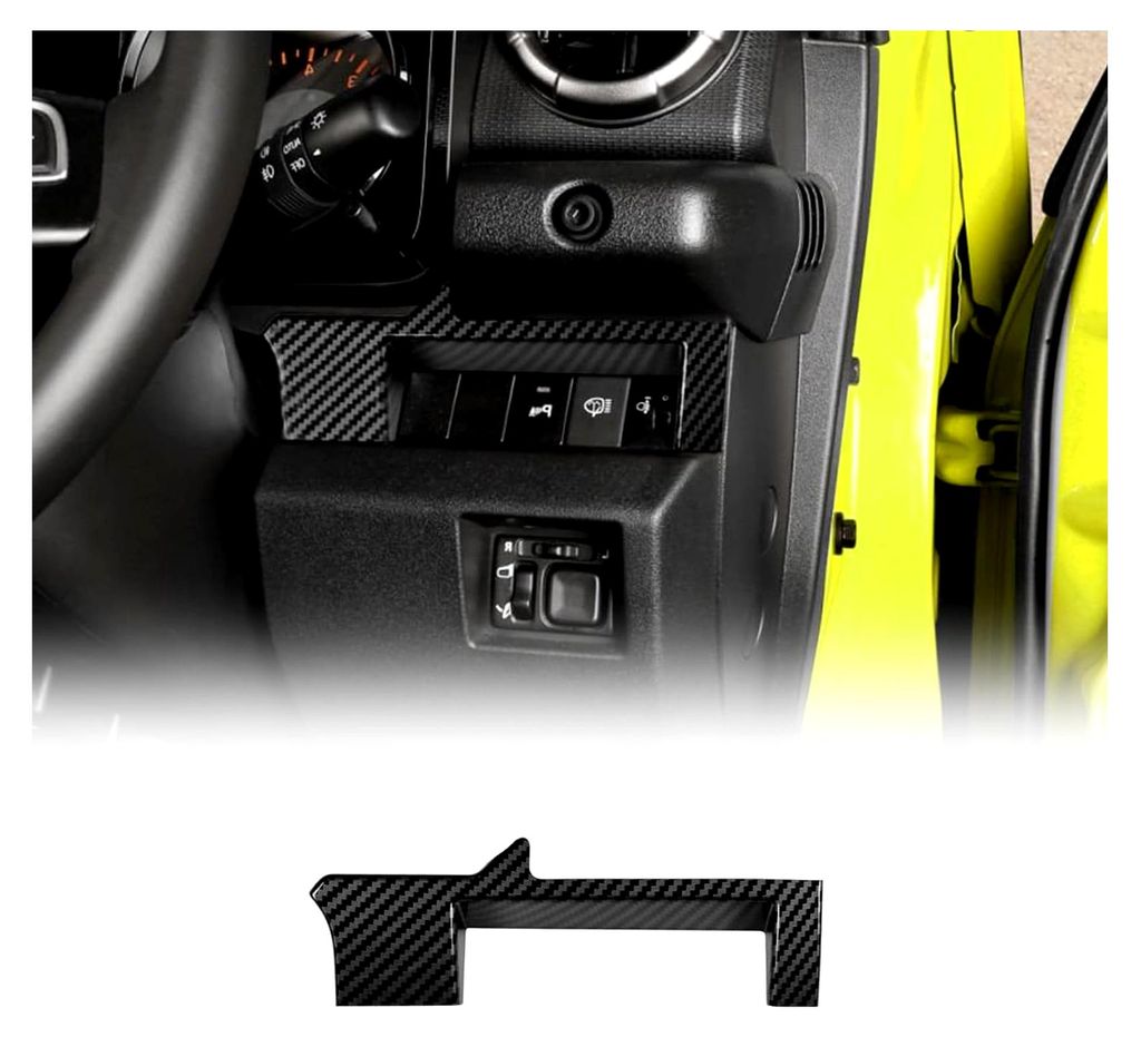 Für Suzuki Jimny JB64 JB74 2018-2025 ABS Auto Lenkrad Multifunktionstasten Rahmen Innenraum Dekoration Jimny Zubehör (Kohlefaser)