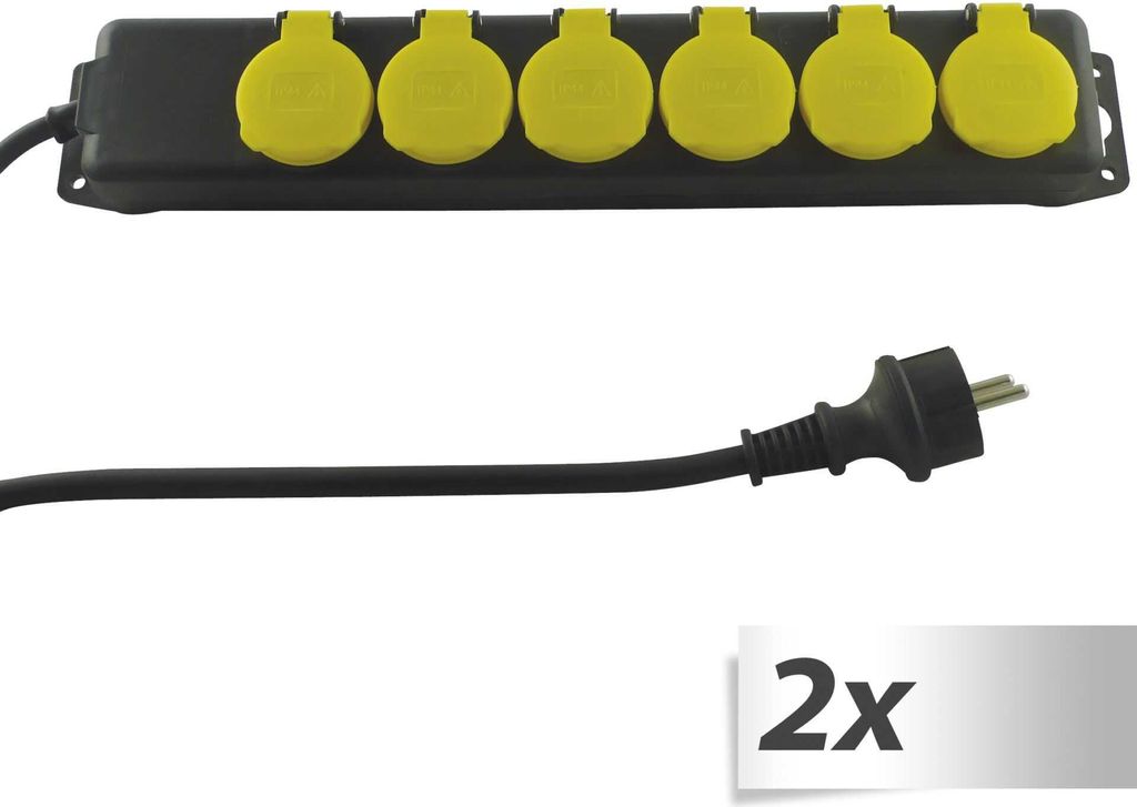 2x1 REV Steckdosenleiste IP44 6-fach 1,4m