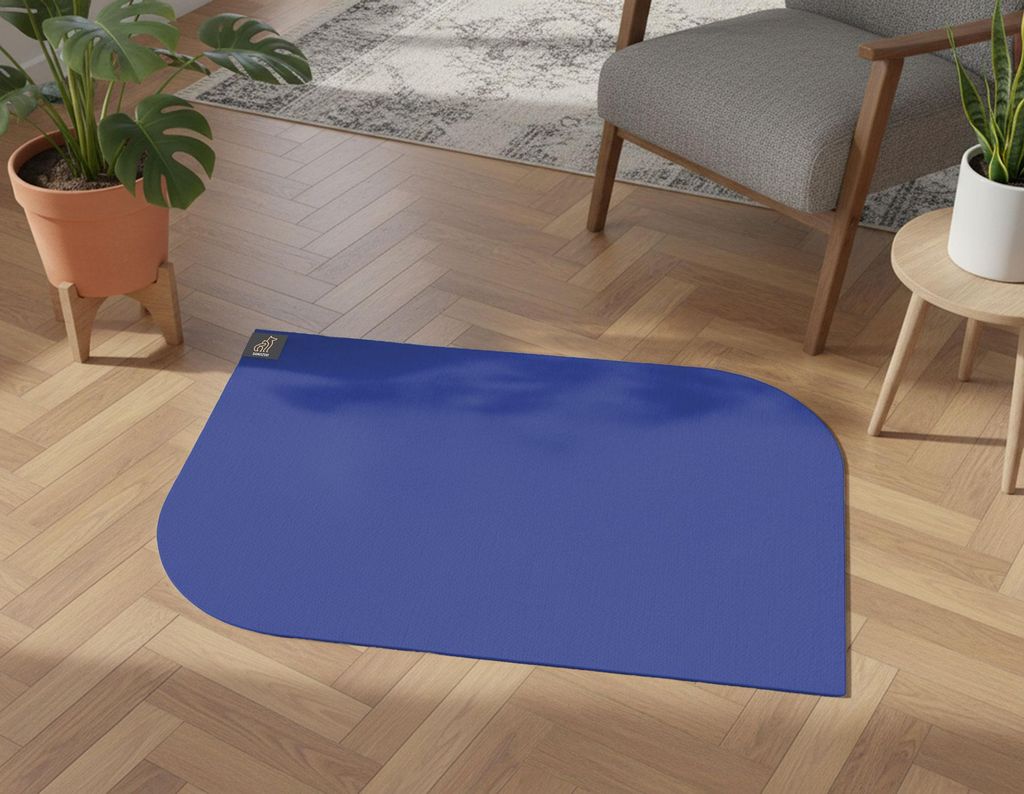 SANOZOO - Napfunterlage Blatt - Futtermatte in Blau 40 x 60 cm