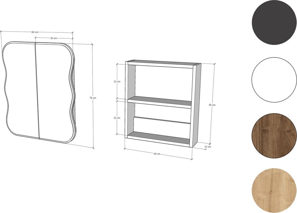 Skye Decor, Day Dream - Walnut, Badezimmerschrank, Produktbild 5