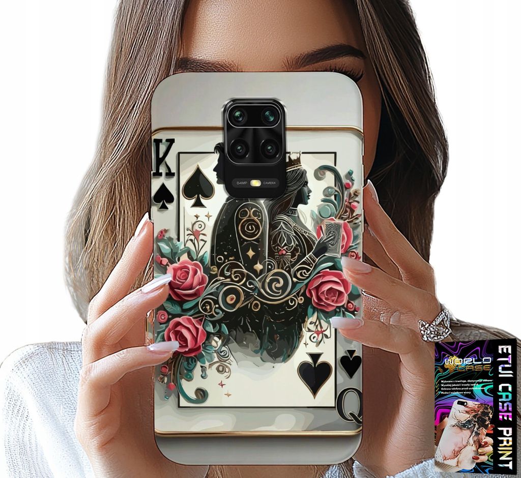 Fall Für Xiaomi Note 9 Pro / 9S - Karte Königin Pokerkarte + Glas