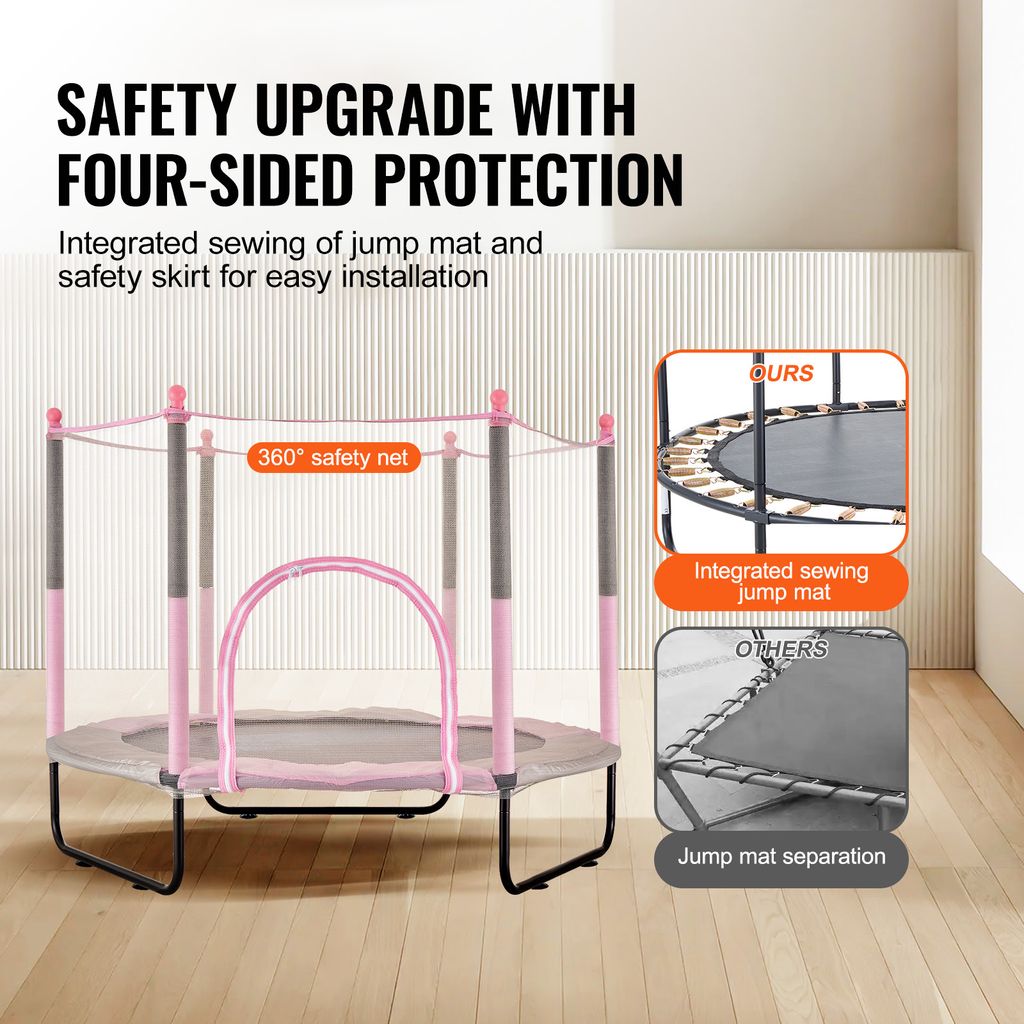 Garten Trampolin 305/366cm Mit Basketballkorb - Outdoor Trampolin Für Kinder & Erwachsene Bis 272kg