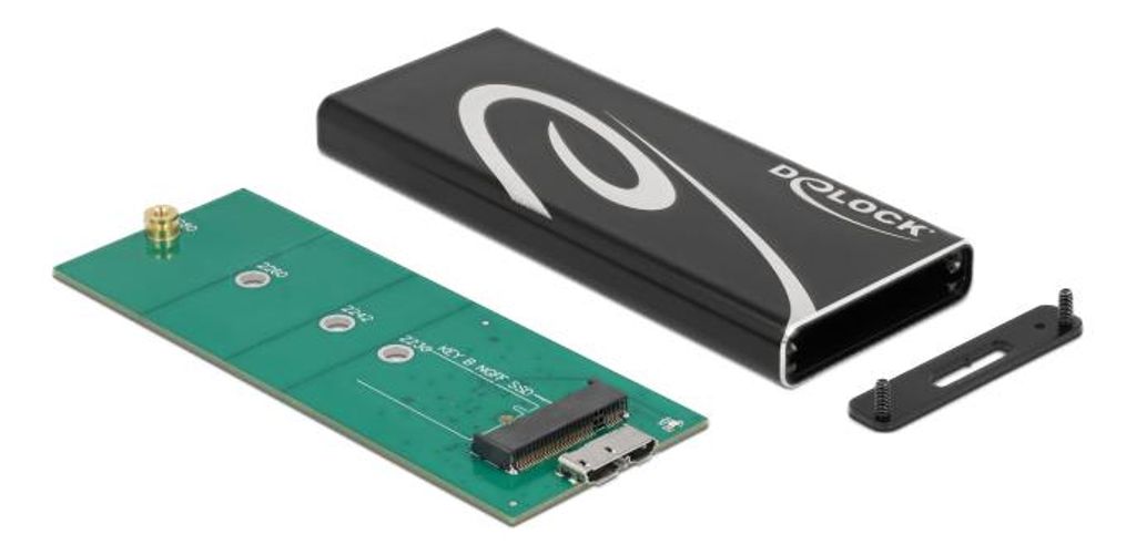 Delock Externes Gehäuse SuperSpeed USB für M.2 SATA SSD Key B
