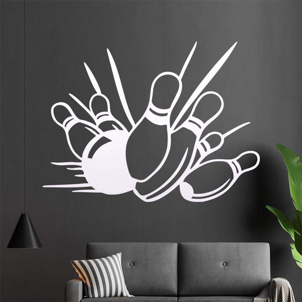 KIWISTAR Bowling - Kegeln Pins Kugel Strike Wandtattoo in 6 Größen - Wandaufkleber Wall Sticker - Dekoration, Küche, Wohnzimmer, Schlafzimmer, B...