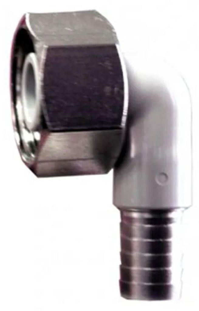 Raccordo a gomito CNS 90° per tubo birra 5/8", 10mm Immagine del prodotto 