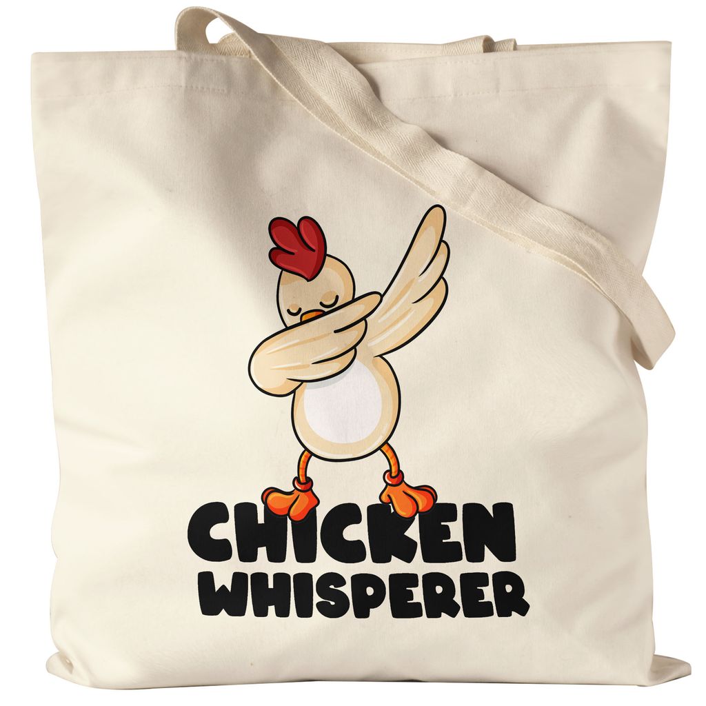 Chicken Whisperer Jutebeutel Stoffbeutel Canvas Huhn-Fans Bauernhof Chicken Hühnerhof Geschenk