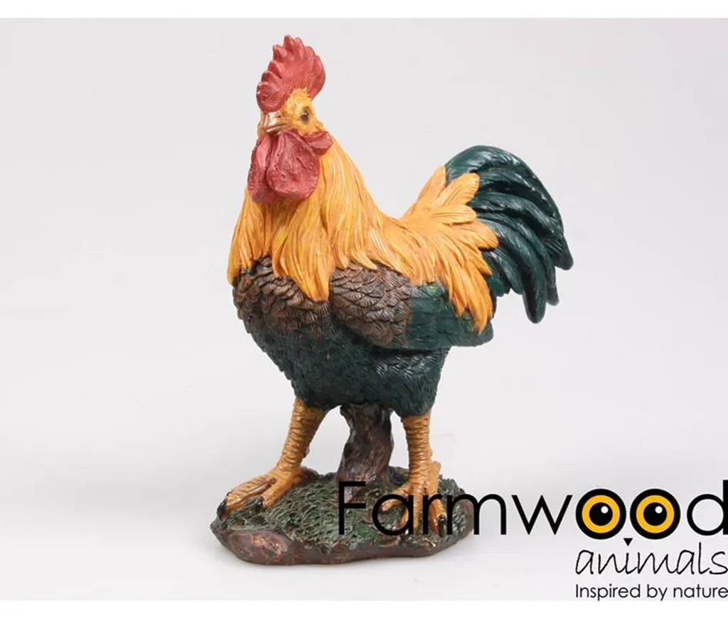 Décoration de Jardin Coq en Métal 22 cm - Figurine Extérieur Farmwood