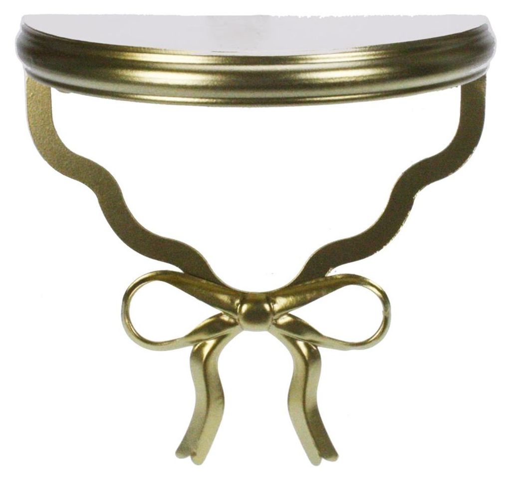Meander console met strik, metaal, goudkleurig, 20x10x20 cm Productafbeelding 