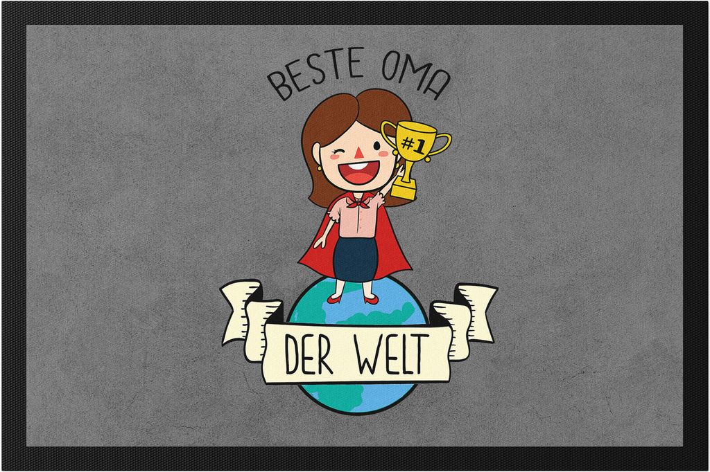 Beste Oma der Welt Fußmatte Omi Großmutter Geschenkidee Geburtstag Enkel Enkelin Enkelkinder