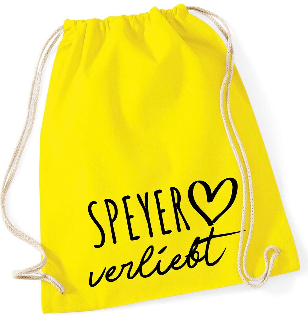 Huuraa Turnbeutel Speyer verliebt 12 Liter Yellow Baumwolle Rucksack Geschenkidee