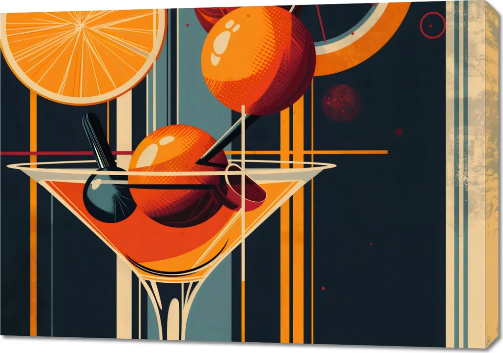 Quadro Moderno 100x70 cm Cocktail Style per Soggiorno e Lounge