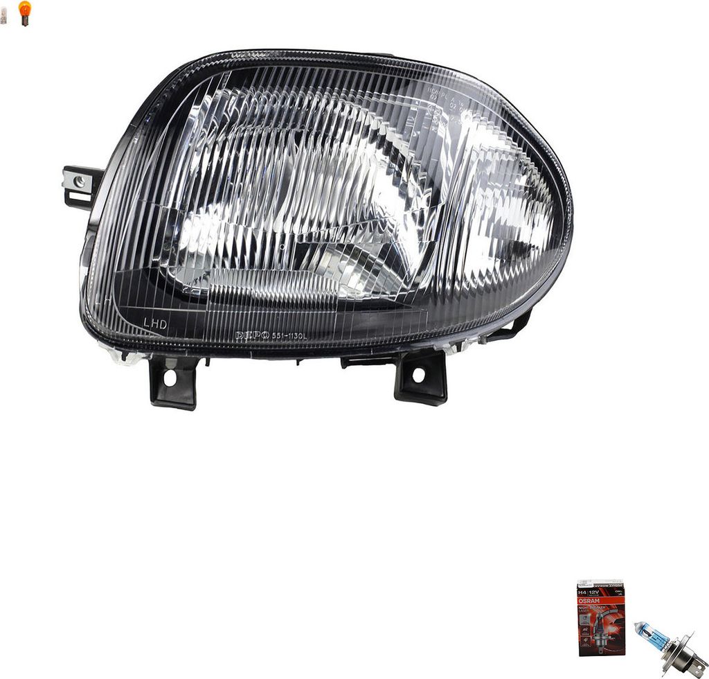 Johns, Scheinwerfer Osram Night Breaker Laser passend für Renault Clio BB BC CB 98- Li 7701045168 260603338R 7701045995