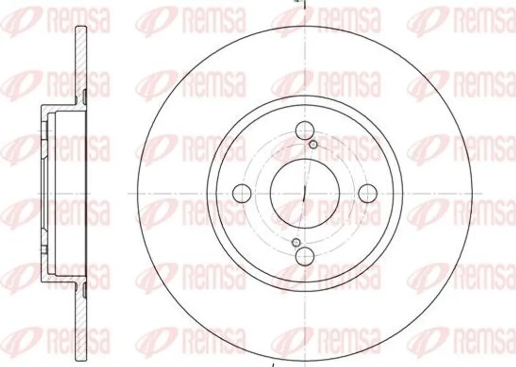 Disque de frein arrière plein REMSA compatible Toyota Corolla Berline