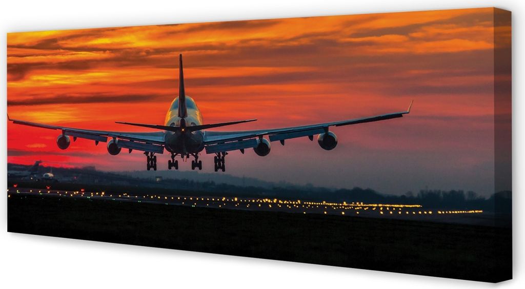 Leinwandbild 125x50 Wandkunst West-Flugzeug Wolken