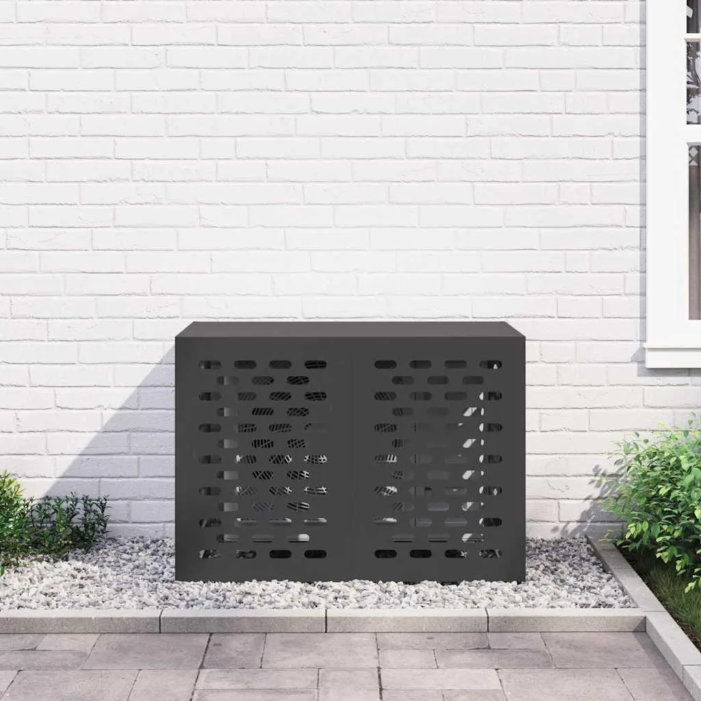 Cache compresseur climatisation Noir 100x50x70cm - Acier solide - 3