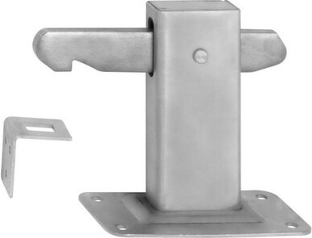 Türfeststeller Türstopper Türhaken Bodenplatte gebürsteter Edelstahl Gegenplatte