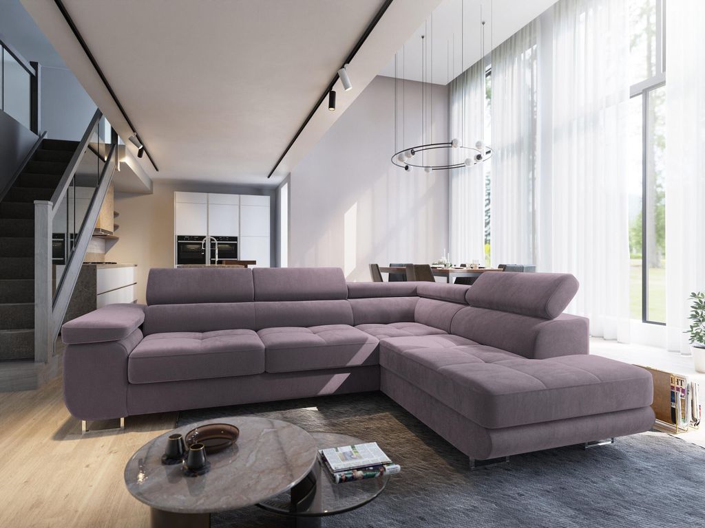 A sectional sofa in a modern living room.