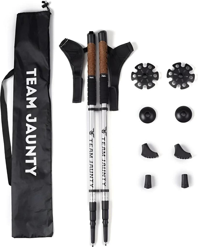 Nordic Walking Faltbare Wanderstöcke, robuste Aluminium Legierung, ergonomischer und rutschfester Handgriff